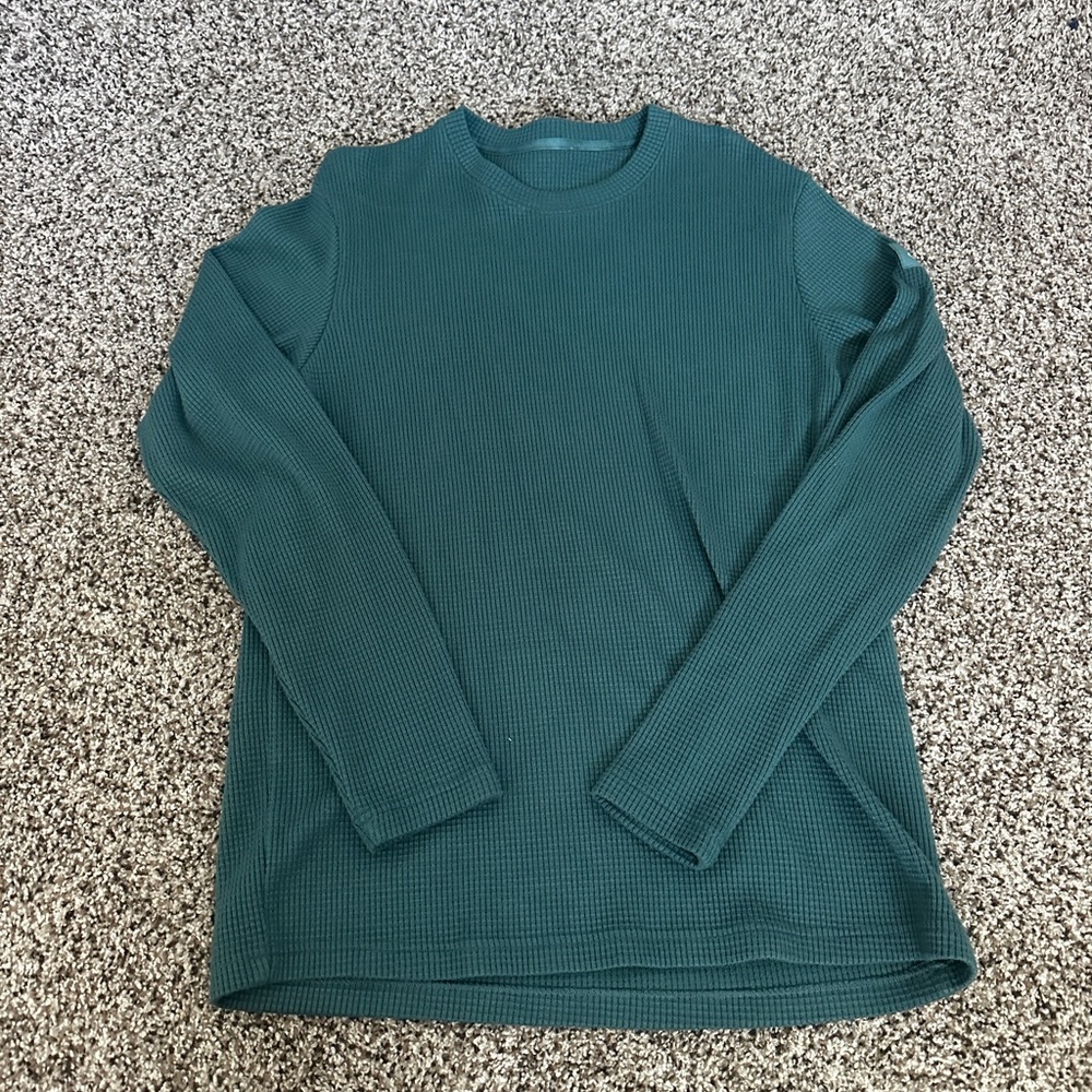 Alo Men’s Waffle Sweatshirt in Winter Ivy